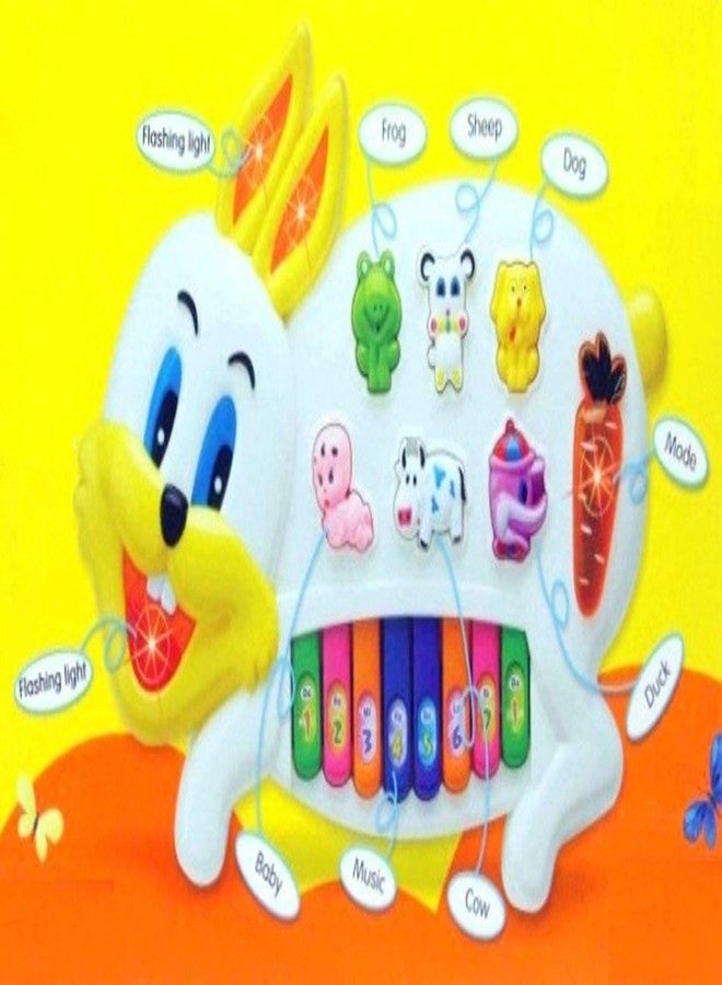 MVM Enterprise Musical Piano for Kids with Flashing Lights - Rabbit Piano Toys with 15 Keys and 3 Modes Melodious Sounds, Musical Toys for 3+ Years Old Kids, Early Development Musical Toy (Rabbit) - Image 3